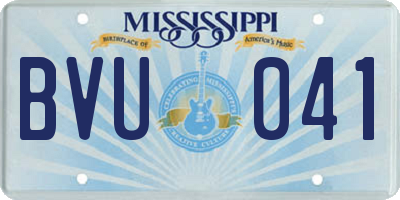 MS license plate BVU041