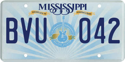 MS license plate BVU042