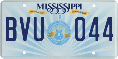 MS license plate BVU044