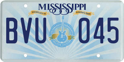 MS license plate BVU045
