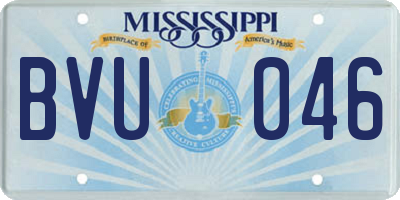 MS license plate BVU046