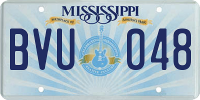 MS license plate BVU048