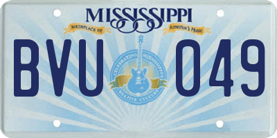 MS license plate BVU049