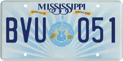MS license plate BVU051