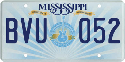 MS license plate BVU052