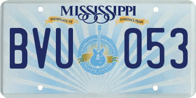 MS license plate BVU053