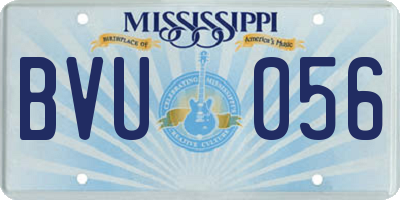 MS license plate BVU056