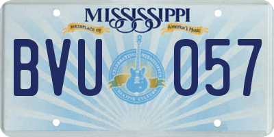 MS license plate BVU057