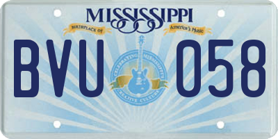 MS license plate BVU058