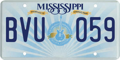 MS license plate BVU059