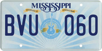 MS license plate BVU060