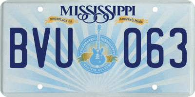 MS license plate BVU063