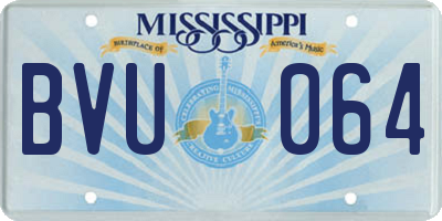 MS license plate BVU064