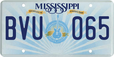 MS license plate BVU065