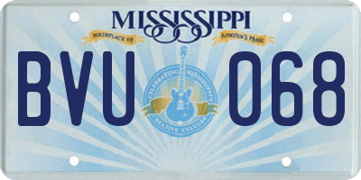 MS license plate BVU068