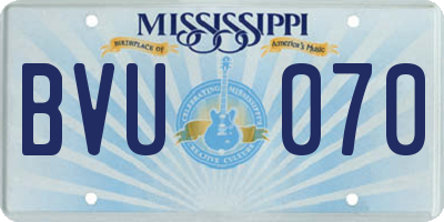 MS license plate BVU070