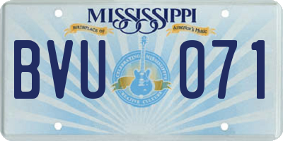 MS license plate BVU071