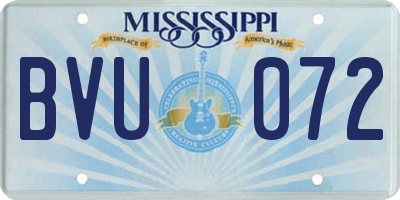 MS license plate BVU072
