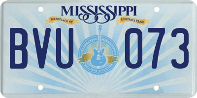 MS license plate BVU073