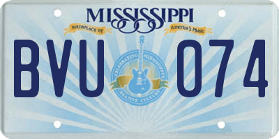 MS license plate BVU074