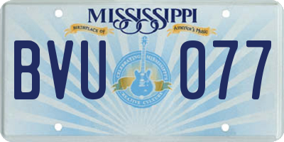 MS license plate BVU077