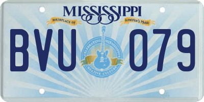 MS license plate BVU079