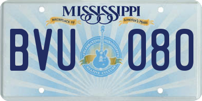 MS license plate BVU080