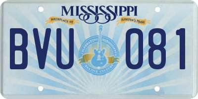MS license plate BVU081