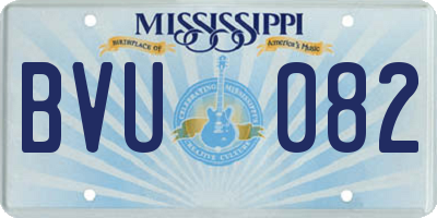 MS license plate BVU082