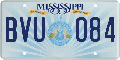 MS license plate BVU084