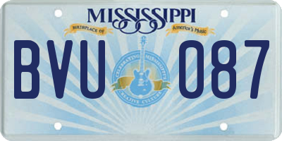 MS license plate BVU087