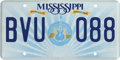 MS license plate BVU088