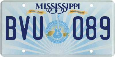 MS license plate BVU089