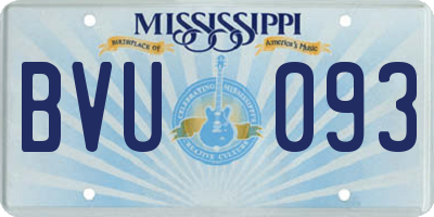 MS license plate BVU093