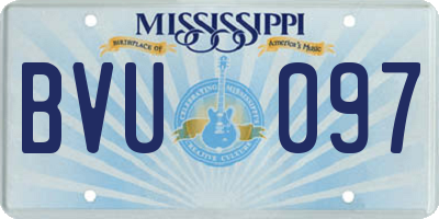 MS license plate BVU097