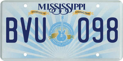 MS license plate BVU098