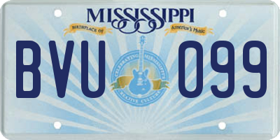 MS license plate BVU099