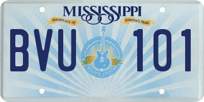 MS license plate BVU101