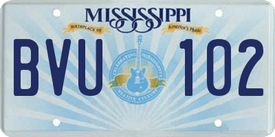 MS license plate BVU102