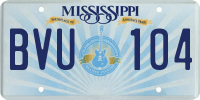 MS license plate BVU104
