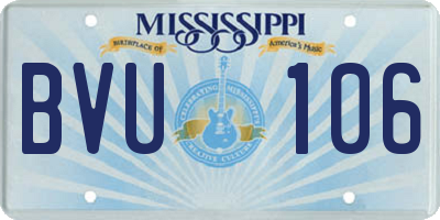 MS license plate BVU106