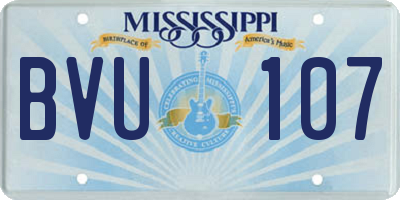 MS license plate BVU107