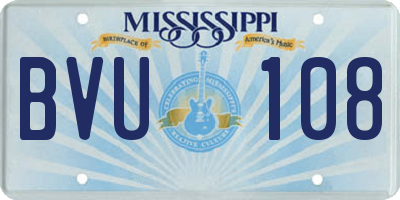 MS license plate BVU108