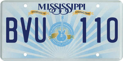 MS license plate BVU110