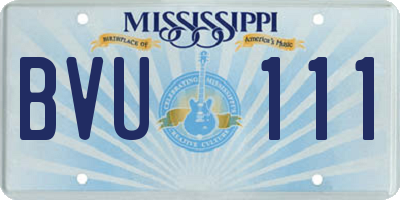 MS license plate BVU111