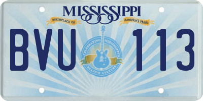 MS license plate BVU113