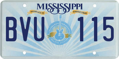 MS license plate BVU115