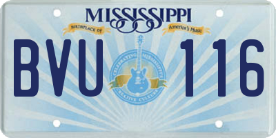 MS license plate BVU116