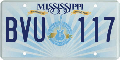 MS license plate BVU117
