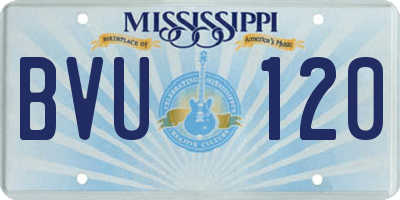 MS license plate BVU120